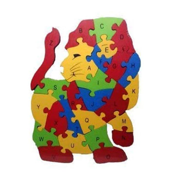 Wooden Lion Shaped Puzzle Alphabet (TT-1329) The Stationers